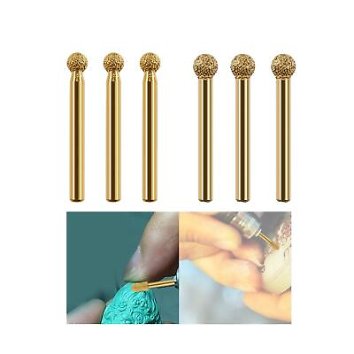 #ad 3Pcs Grinding Bit Sphere Shape Grinding Head for Glass Carving DIY Craft $9.18