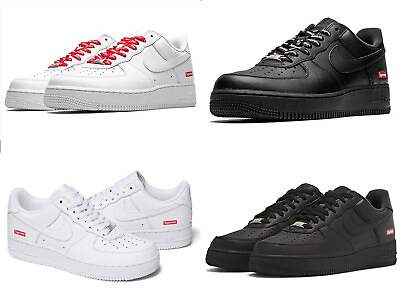 #ad Nike Supreme Air Force 1 White Black Athletic Shoes Mens Sneaker US Size 7 11 $113.99