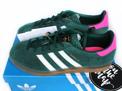 #ad Adidas Originals Gazelle Indoor W Collegiate Green Pink UK 3 4 5 6 7 8 US New GBP 159.95