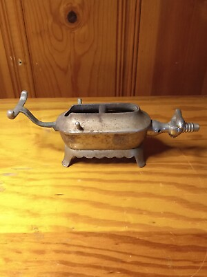 RARE cast iron Antique Turtle base Curling Iron Gas Heater Holder $29.99