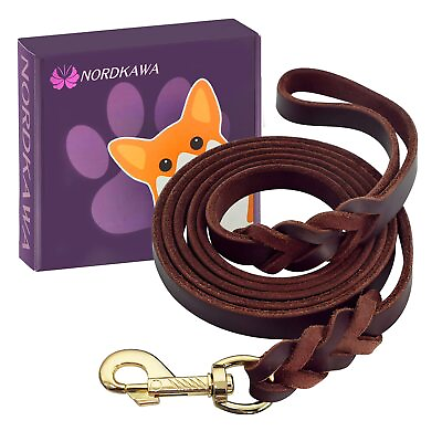 #ad Leather Dog Leash 6Ft x 3 4quot; Braided Leather Leash for Dogs Heavy Duty Dog ... $19.00
