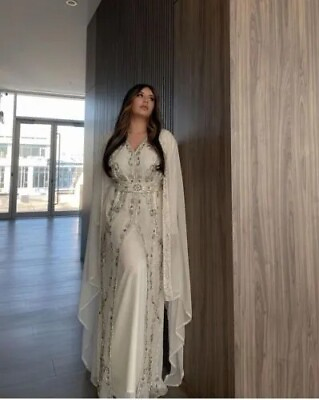 #ad Royal Moroccan Kaftan Abaya Very Fancy Long Gown Party Wear Takshita Var Dresses $79.19