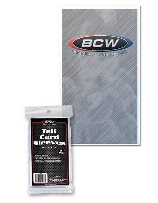 #ad 100 Ct Pack BCW Tall Soft Card Sleeves Widevision Gameday Extra Tall Cards $1.29