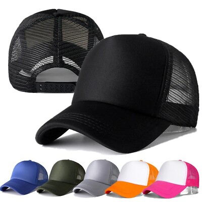 #ad Men Women Adjustable Baseball Hat Outdoor Sport Snapback Casual Cap Colour Black $6.99
