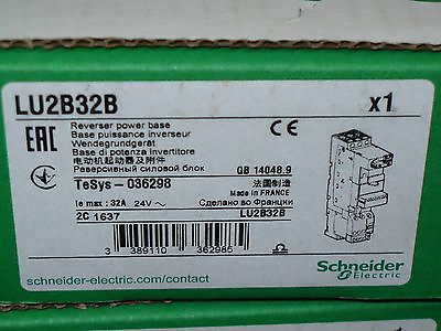 #ad Schneider Electric LU2B32B Reverser Power Base 32 Amp 24 Volt New $396.00