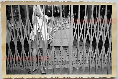 #ad 50s Vietnam SAIGON BOY SHOP GATE STREET SCENE STORE LOCKED Vintage Photo 1751 $23.99