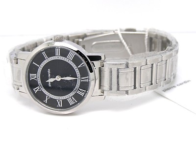 #ad Pierre Cardin Ladies Classic Calendar Bracelet Watch PC104692F05 Stainless Black $126.25
