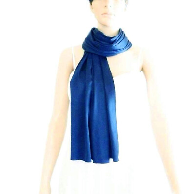 #ad Royal Blue Silk Shawl. Handmade Silk Wrap Scarf. Long Scarf. Fashion Scarf. $12.59