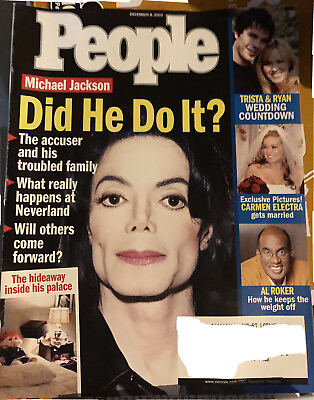 #ad NEW People Magazine December 8 2003 Michael Jackson Kristi Yamaguchi King Of Pop $10.00