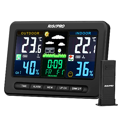 #ad RISEPRO Wireless Weather Station with Outdoor Remote Sensor Indoor Out Temperat $29.87