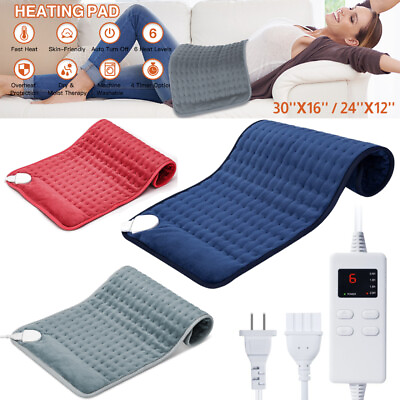 #ad Heating Pad for Back Pain Relief 30quot;x16quot; 24quot;x12quot; Extra Large Electric Heating $16.43