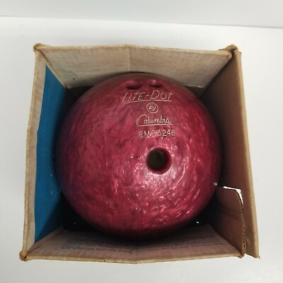#ad Vtg Columbia Lite Dot 8M63248 Red Swirl Bowling Ball 12 Lb Weight Box Included $49.95