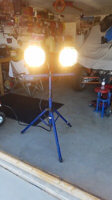 #ad Led Portable Work Light Duel Head With Stand pre owned verified working $35.45