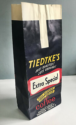 #ad TIEDTKE#x27;S #x27;EXTRA SPECIAL#x27; COFFEE Paper Bag. Toledo Ohio 3 pound. Great graphics $4.99