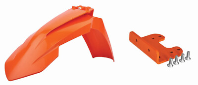 #ad Orange Front Fender w Adaptor Kit Polisport 90734 $57.95