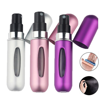 #ad Portable Travel Refillable Perfume Atomizer Bottle Sprayer Spray Pump Case 5ML $9.40