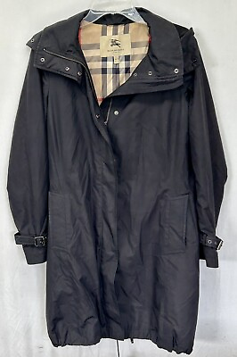 #ad Burberry Black Rain Coat Men’s Size 6 As Is $60.00