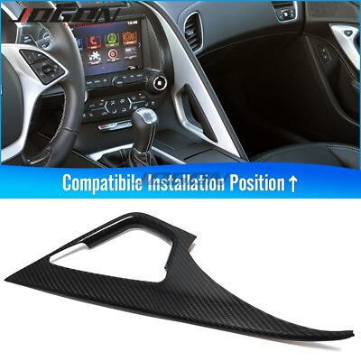 #ad Real Carbon Fiber Center Hand Grab Cover Trim For Corvette C7 ZR1 Z06 2014 19 $69.30