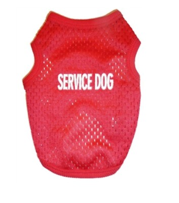 #ad #ad Classic Service Dog Tank in Red Mesh Large $18.00