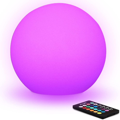 #ad 10 Inch LED round Dimmable Glow Ball Waterproof Rechargeable RGB Color Changing $69.99