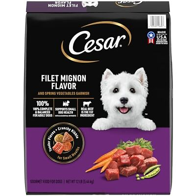 #ad CESAR Filet Mignon Spring Vegetables Garnish Dry Dog Food for Small Breed 12lb $19.77
