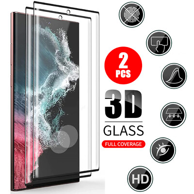 #ad 2 Pack Tempered Glass Screen Protector For Samsung Galaxy S23 S22 S21 S20 S10 $4.49