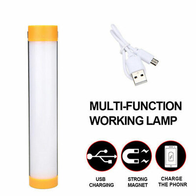 #ad LED Portable USB Recharge Work Light Tube Camping Hiking Lamp Magnetic Torch USA $19.99
