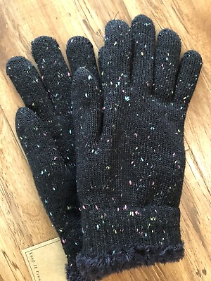 #ad Knitted Black Splattered Gloves $22.00