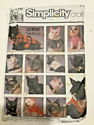 #ad Pet Coat Sewing Pattern 8416 one size for Small Medium Dog Cat Simplicity $15.00