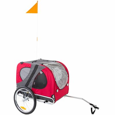#ad Red Pet Carrier Dog Bike Bicycle Trailer Enclosed $119.99