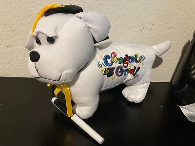 #ad 12quot; Congrats Grad Graduation Dog w Signing Autograph Pen Stuffed Animal Gift Toy $14.99