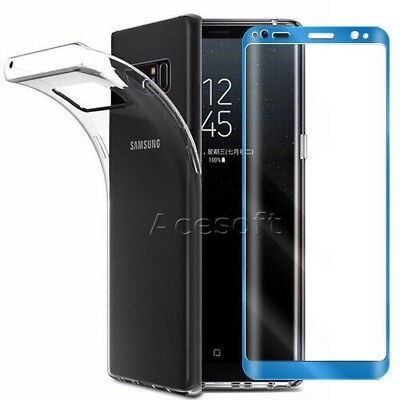 #ad 2in1 Tempered Glass Screen Protector Back Case for Samsung Galaxy Note 8 SM N950 $27.25
