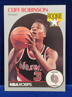 #ad 1990 NBA Hoops Rookie Cliff Robinson Portland Trail Blazers 250 $1.20