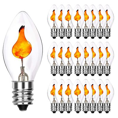 #ad 25 Pack Flickering Flame Light BulbsClear Replacement Light Bulbs for Hallow... $29.03