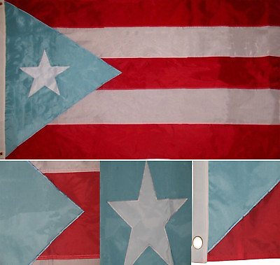 #ad 3x5 Embroidered Light Blue Puerto Rico Puerto Rican 210D S Nylon Flag 3#x27;x5#x27; $18.88