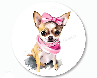 #ad Cute Chihuahua in Pink Bow Labels Scrapbook Stickers Dog Envelope Seals Favors $3.70
