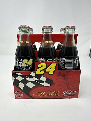 #ad 1995 JEFF GORDON #24 TIME TO REFUEL 8 OUNCE GLASS COCA 6 Pack Unopened $30.00