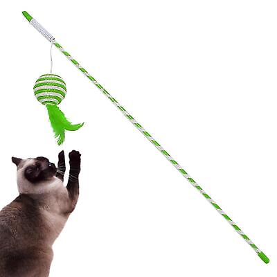 #ad Cats Interactive Toy Pet Cats Toys Stick Rod Kitten Exercise Chasing Fun $6.68