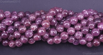 #ad AAA Natural Purple Lepidolite Gemstone Round Loose Beads 6mm 8mm 10mm 12mm 15.5quot; $10.86