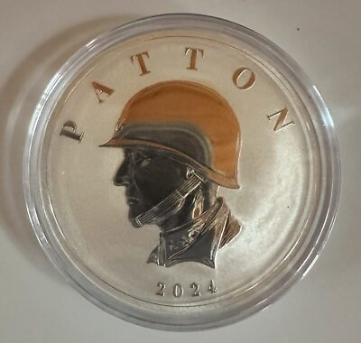#ad 2024 5 oz Patton Silver Coin Commander Series in capsule IN STOCK $199.00