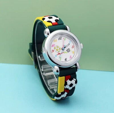 #ad Watch Kids Soccer Sports Youth Unisex Silicone Colorful Adjustable Band Analog $12.00