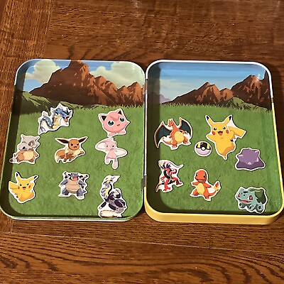#ad Pokémon Magnet Tin Play Set Bendon Ages 3 Includes 15 Magnets Pre Owned $15.00