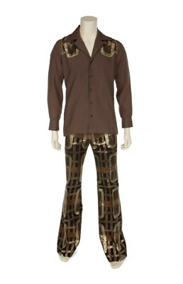 #ad Bill Whitten Custom Made 1970#x27;s Brown Rhinestone Shiny Stage Suit 38 40 $750.00