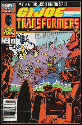 #ad GI JOE AND THE TRANSFORMERS #2 1987 NEWSSTAND EDITION HASBRO MOVIE KEY 6.0 FN $3.99