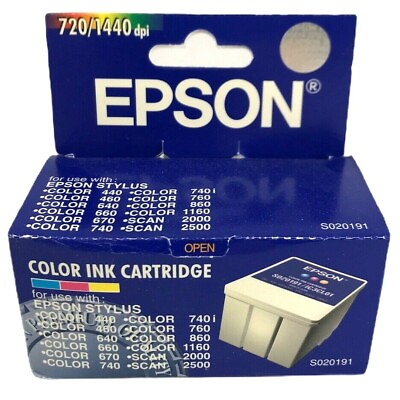 #ad Epson Stylus Printer Replacement Color Ink Cartridge 720 1440 dpi S020191 $9.95