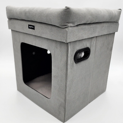 #ad Cat House with Cat Bed for Napping and Lounging Grey $14.99