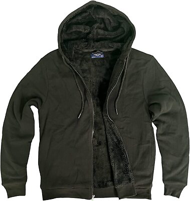 Visitor Men#x27;s Heavyweight Sherpa Lined Thermal Hoodie Jacket S M L XL XXL $21.75