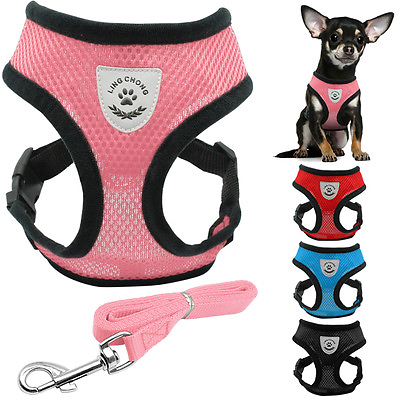 #ad Air Mesh Puppy Small Dog Harness and Leash for Chihuahua Yorkie Pug XXS XS S M $7.49