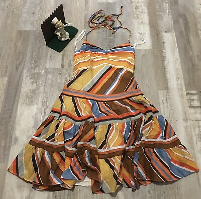 #ad BCBG MaxAzria Women#x27;s Silk Sleeveless Party Dress Sz XS Strappy Style $34.99