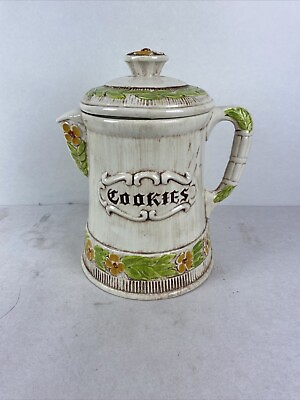 #ad Vintage 1960s Treasure Craft Cookie Jar Coffee Pot Design Used Very Good $24.16